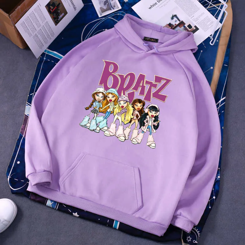 Bratz Rock Angelz Hoodies Women 90s women s clothing winter hip hop Harajuku sweatshirt Women Hoodies top 210930