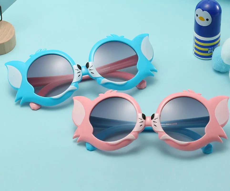 Kids Cute 3D Cat Occhiali da sole Animali Bambini Ragazzi Ragazze Sfumature ombrose UV400 Colori caramella