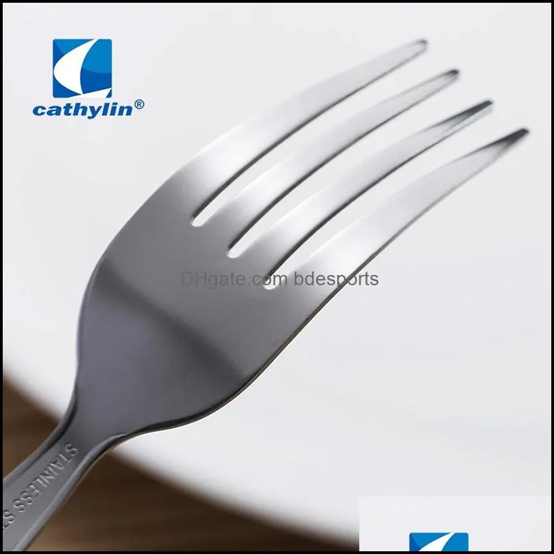 CATHYLIN Flatware Sets 5-Piece Acrylic Handle Stainless Steel Dinnerware Set Restaurant Wedding Cutlery PL00151