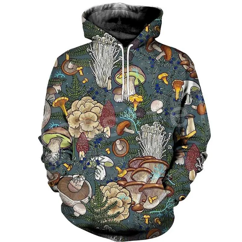 Tessffel est Plants Mushroom Fungus Camo Funny Fashion Tracksuit Pullover 3DPrint Zipper/Hoodies/Sweatshirts/Jacket A-19 220114