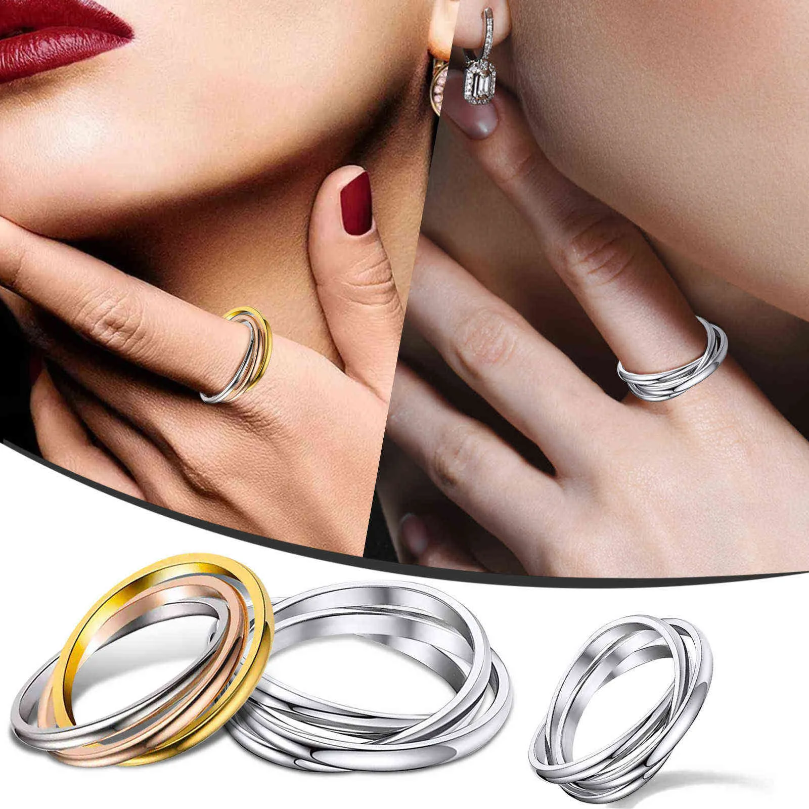 Para mujer Anillos Disfraces de Halloween Pareja de oro Anillos Mujeres Anillos apilables G1125