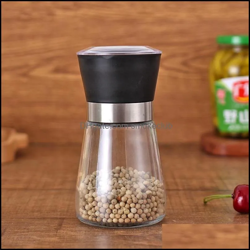 Salt and Pepper Grinder Mill Glass Muller Hand Mill Manual Grinding Tool Grinder bottle Pot Glass Kitchen Tool 100pcs