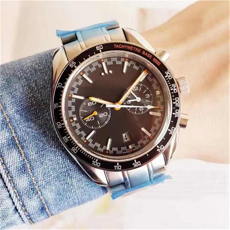 Dropship Designer Watch Snelheid Automatische 300 Master Moonwatch Professionele Mannen Zwart Oranje Heren Horloges met goede kwaliteit