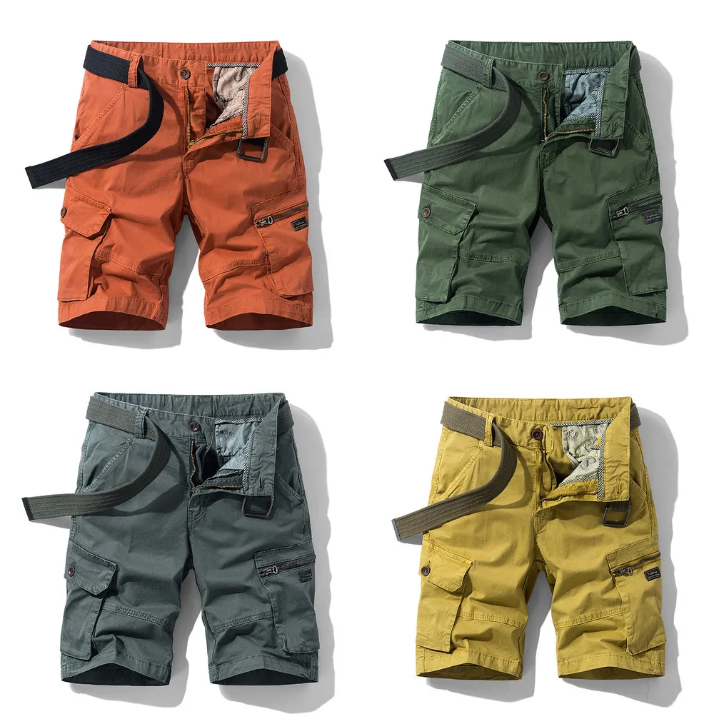 Heren Cargo Shorts 2021 Lente Zomer Hoge Kwaliteit Outdoor Ademend Casual Mode Broek Streetwear Plus Size Nieuwe Heren Shorts X0628