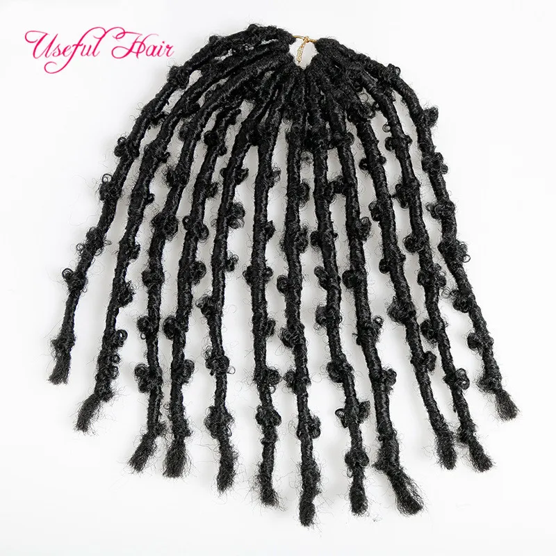 Knots straight Butterlies Dirty Braid Butterfly Locs Crochet Hair Extension Butterfly Curly Dirty Braid Low Temperature Flame Retardant Yarn