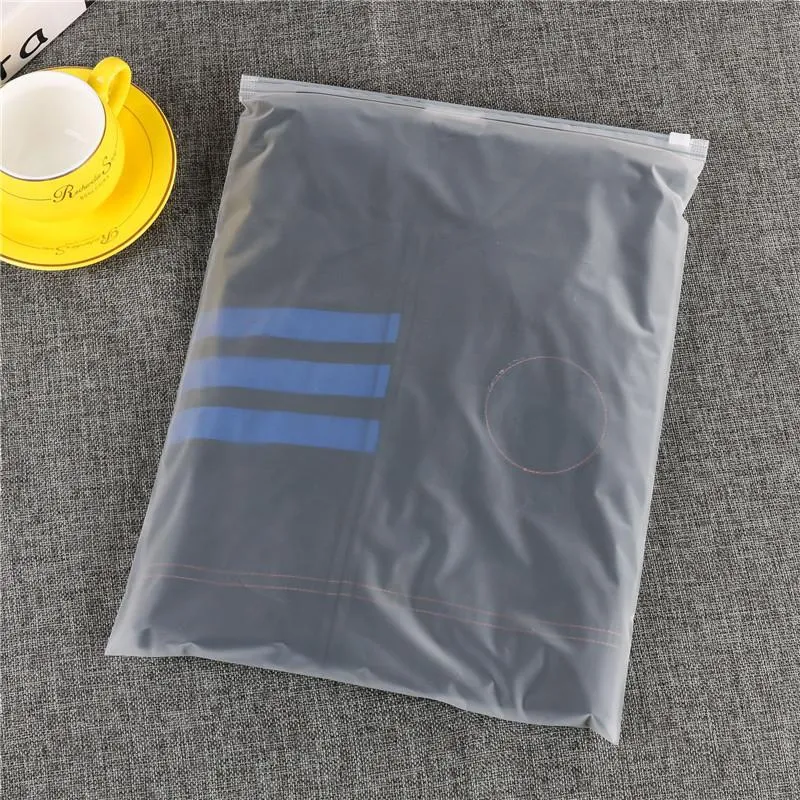 Wielokrotnego użytku PE Frosted Zipper Bag Skarpety Bielizna Torby PE Torby Plastikowe Bielizna Torby Cothing Zipling Packing Torby Szybki statek