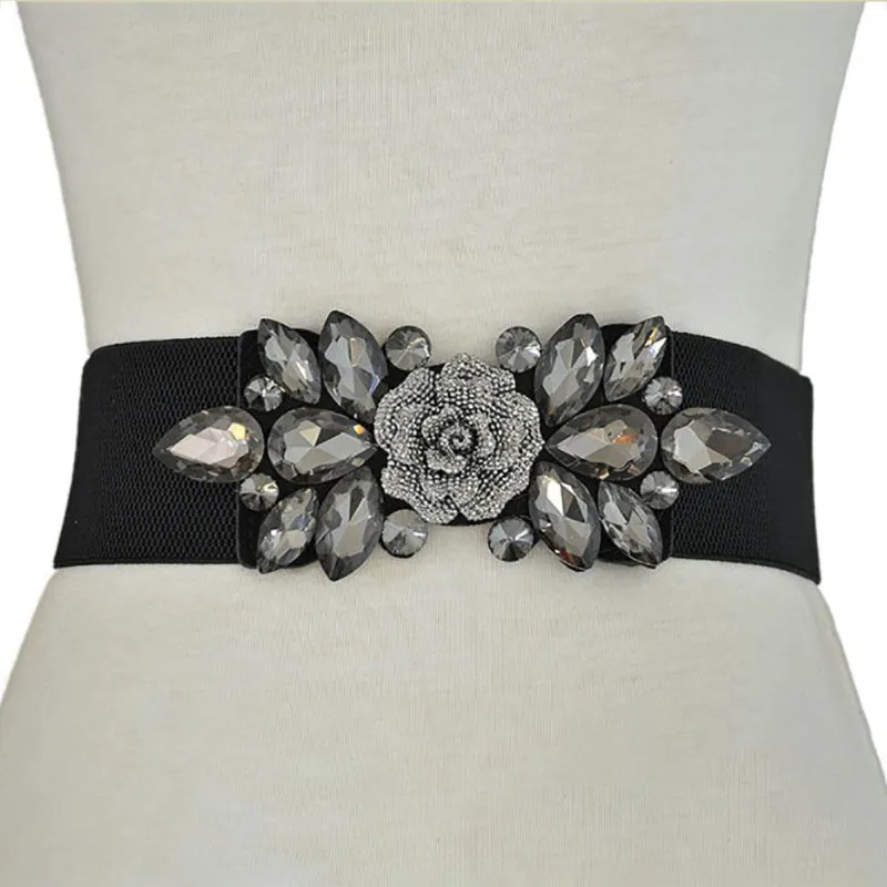 Shiny Rhinestone Belt Elastic Crystal Bead Decorative  display picture 1