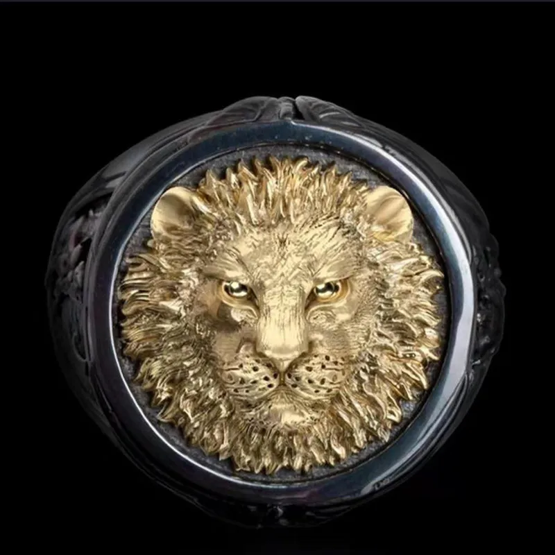 Mode Classique Hommes Punk Style tête de lion mens bague Bijoux