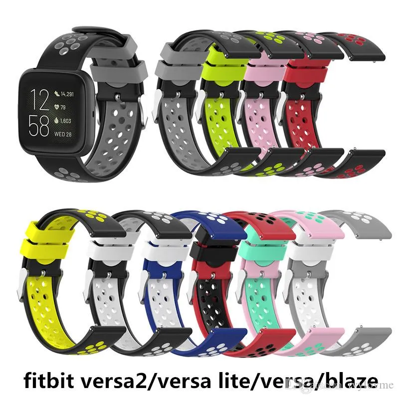 Cinta de silicone para Fitbit Versa 2 Smart Watch Band Faixa para Fitbit Versa Lite / Versa Reposição Pulseira Pulseiras