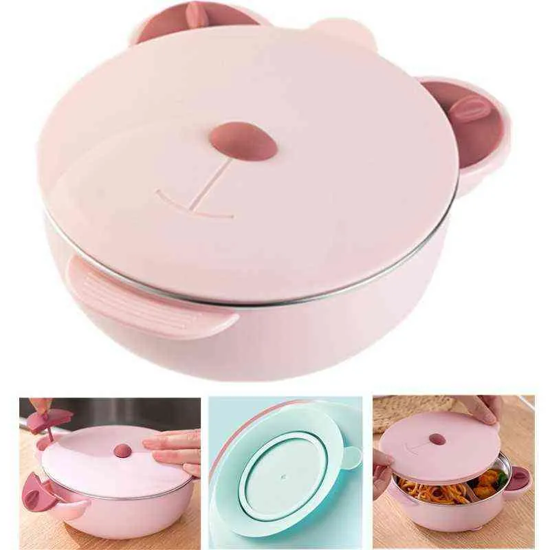 Dania dziecięce Izolacja termiczna Lunch Box Cute Dziecko Tableware Puchar Ssania Bowl Jadalnia Krzesło Sucker Płyta Produkty dla dzieci G1210