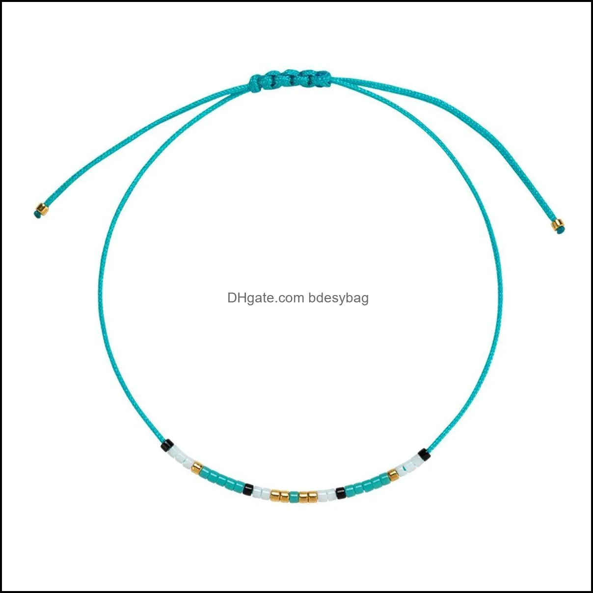 Bohemia Japanese rice beads handmade woven set bracelet female adjustable tight rope