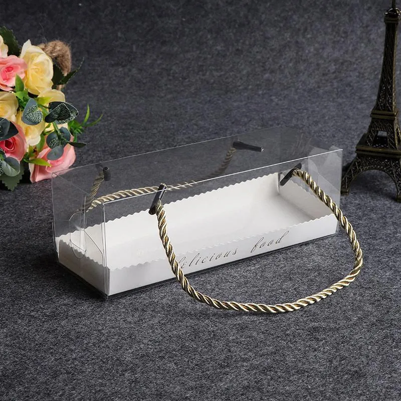 18cm*6.5cm*6.5cm clear transparent packing box Baked cookie Birthday Gift cake box LX1171