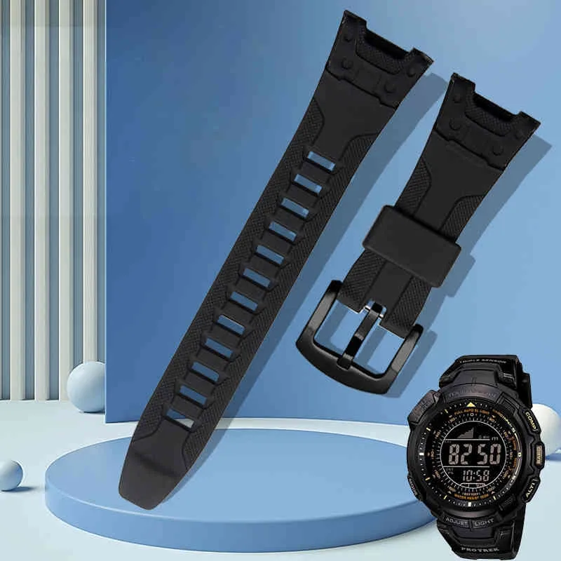 Casio Protrek Watch PRG-110Y / C / PRW-1300Y / PRG-130Y / PRW-1500Y Mens 수지 실리콘 액세서리 시계 밴드 도구
