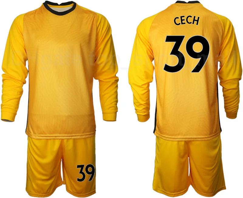 Chelsea No13 Caballero Yellow Goalkeeper Long Sleeves Kid Jersey