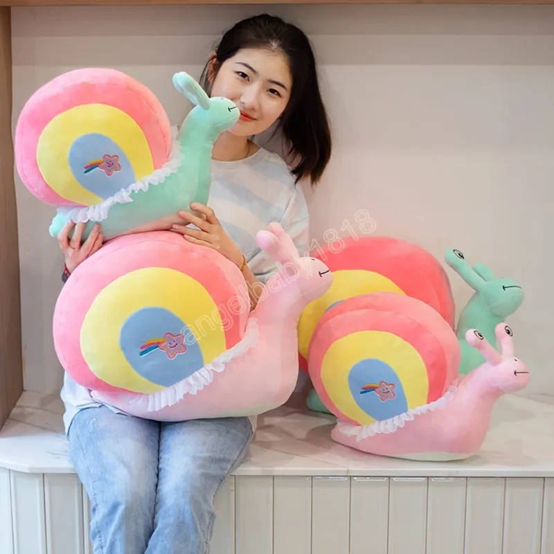 Lumache di cartone animato morbido da 50 cm giocattoli di peluche cuscino animale adorabile lumaca arcobaleno cuscino per divano bambola regalo di compleanno carino per ragazze