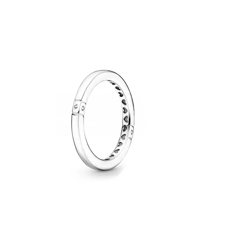 Memnon Jewelry Auténtica Plata de Ley 925 Logo Hearts Ring Fit European Pandora Style Jewelry Anillos Para Mujeres 199482C01