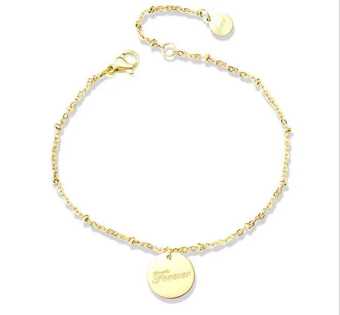 Bracelets de charme SJS1 Chaîne Bracelet en acier inoxydable pour femmes Bijoux en métal doré exquis