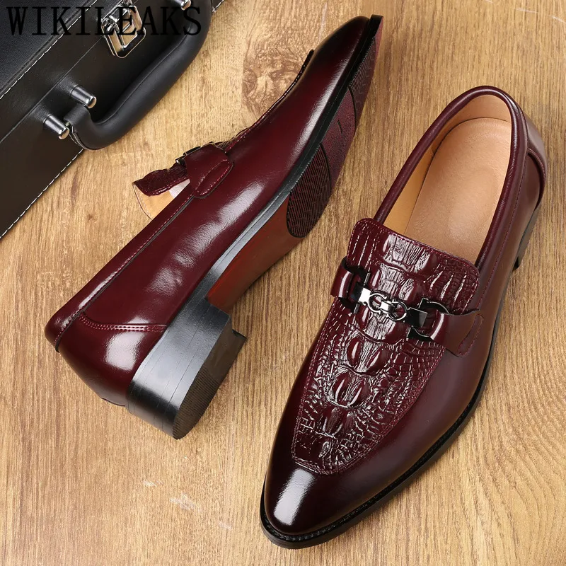 Chaussures Business Black Hommes Oxford Cuir Suit Homme Homme Italie Robe Formelle Sapato Masculino Mariage