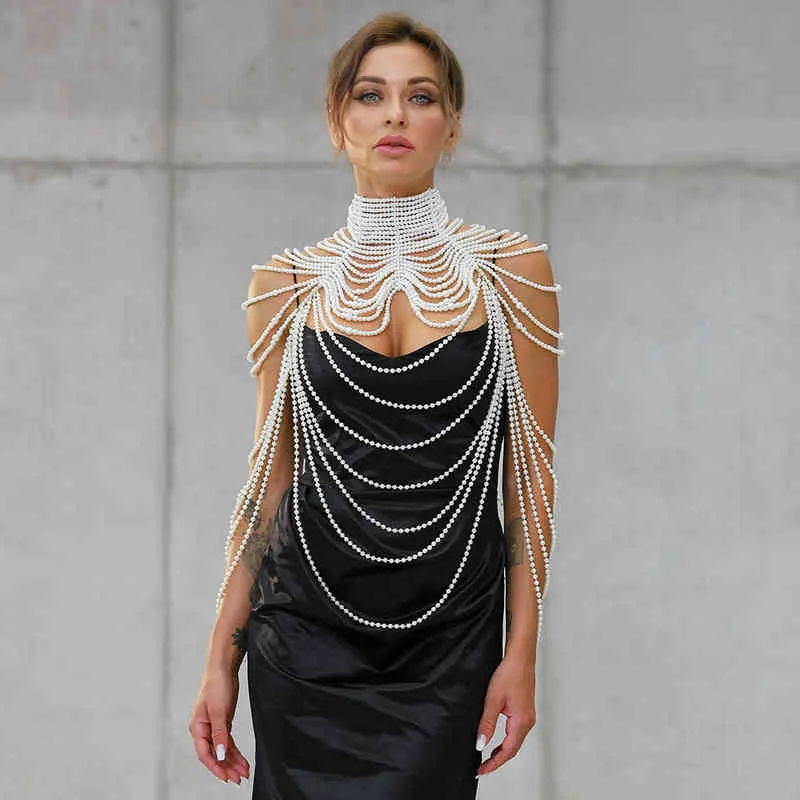 Sexy Beaded Cape Pearl Body Chain For Women Perfect For Weddings