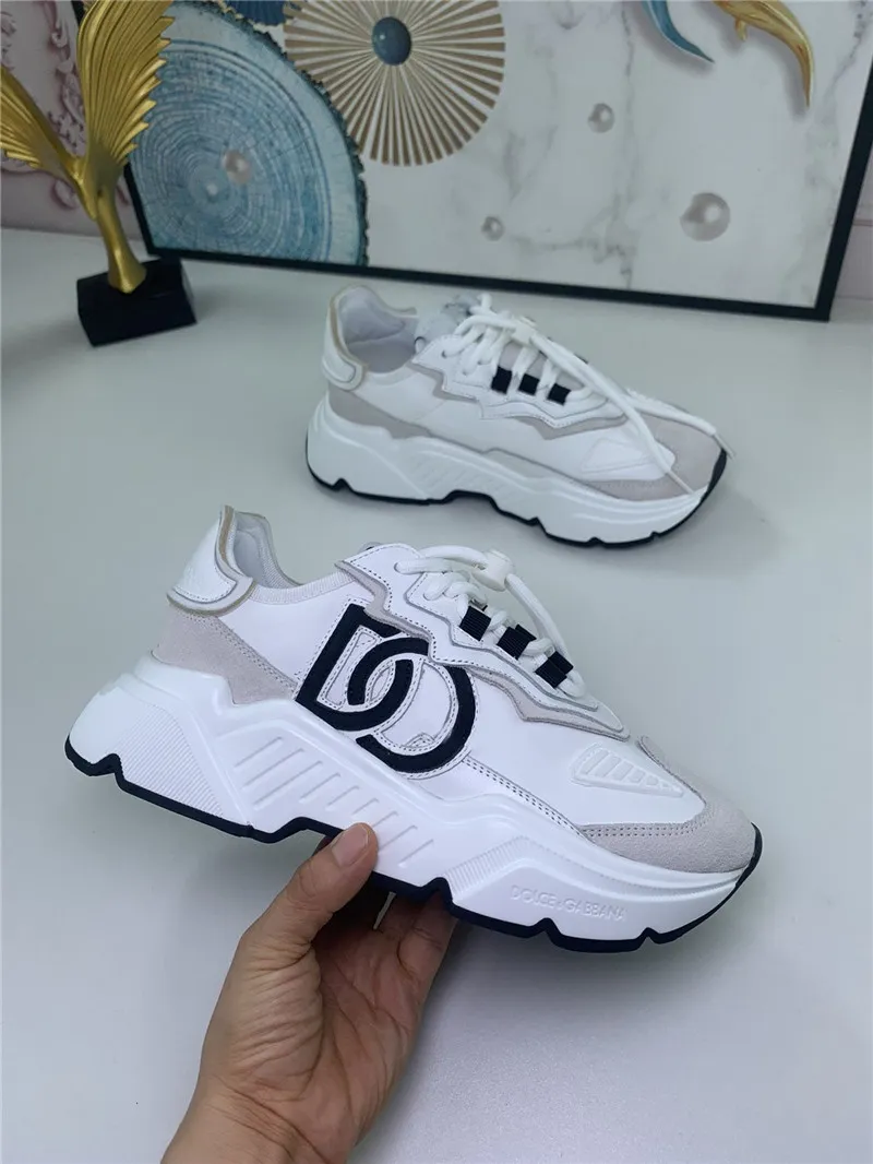 Luxury Designer Daymaster Trainers Sneakers Shoes Low Top Flat Sorrento Print White Black Leather with Box dolcegabbanalies dolcelies dglies F8DI
