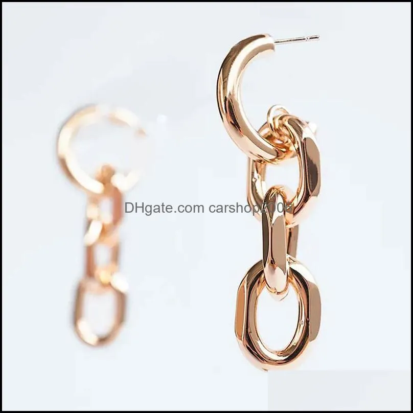 Dangle & Chandelier Women`s Metal Gold Long Chain Punk Earrings Pendant Jewelry Women 2021 Fashion Gifts