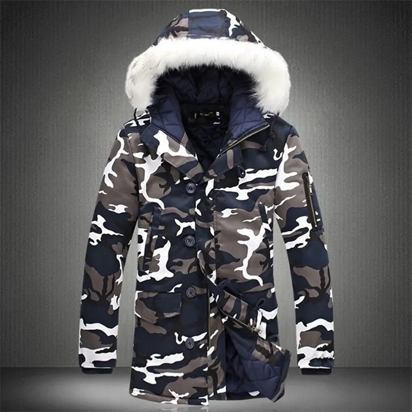 Manteau Hiver Homme Camouflage - Parka Épais Avec Capuche Et Fausse Fourrure - Coupe Large Et Chaude