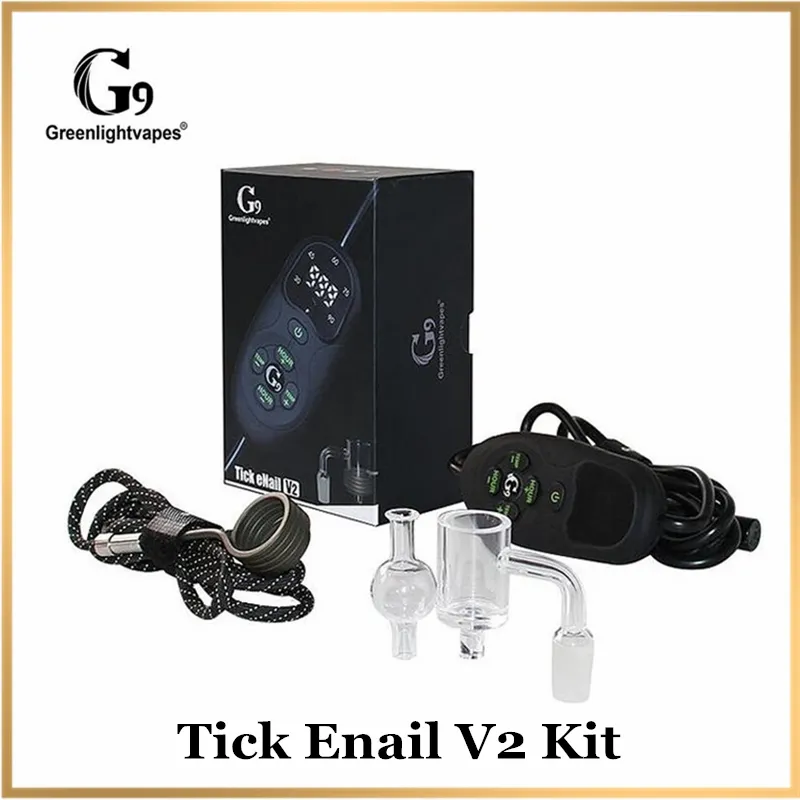 GreenlightVapes G9 Tick Enail V2 Kit Spolvärmare Temperaturreglage DAB Device Vaporizer DNail för vaxkoncentrat Dabber Box