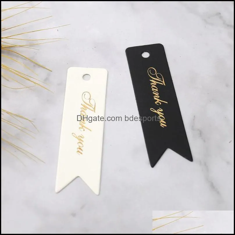 Greeting Cards 100pcs Luxury Wedding Party Favors Gift Lables Gold Foil Kraft Paper Tags Thank You Birthday