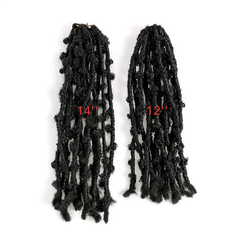 Distressed Butterfly Locs 12 tums virka Braiding Hair Extensions Ombre Bug Roted Knots Hook Gift 2021 Fashions Styles