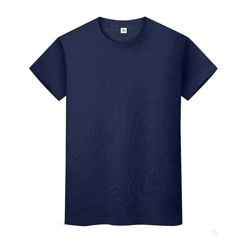 Nueva camiseta de cuello redondo de color sólido, camiseta de fondo de algodón de verano, manga corta para hombres y mujeres, media manga TYADTAL0i