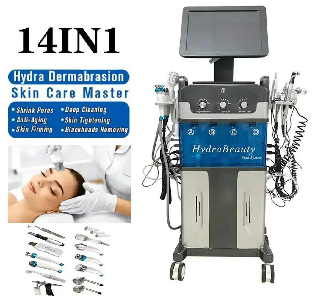 Salon Equipment14in 1 Гидрака Алмаз для лица DermaBrasion Вода Аква Пилинг Антиоксидант Fusion Омоложение кожи Вакуумный Гликолес Пилинг Салон Салон красоты Оборудование