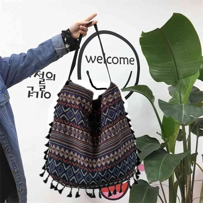 Nieuwe Vintage Boheemse Fringe Schoudertas Dames Tassel Boho Hippie Gypsy Fringed Women's Handtassen Open Tas Bags5nox