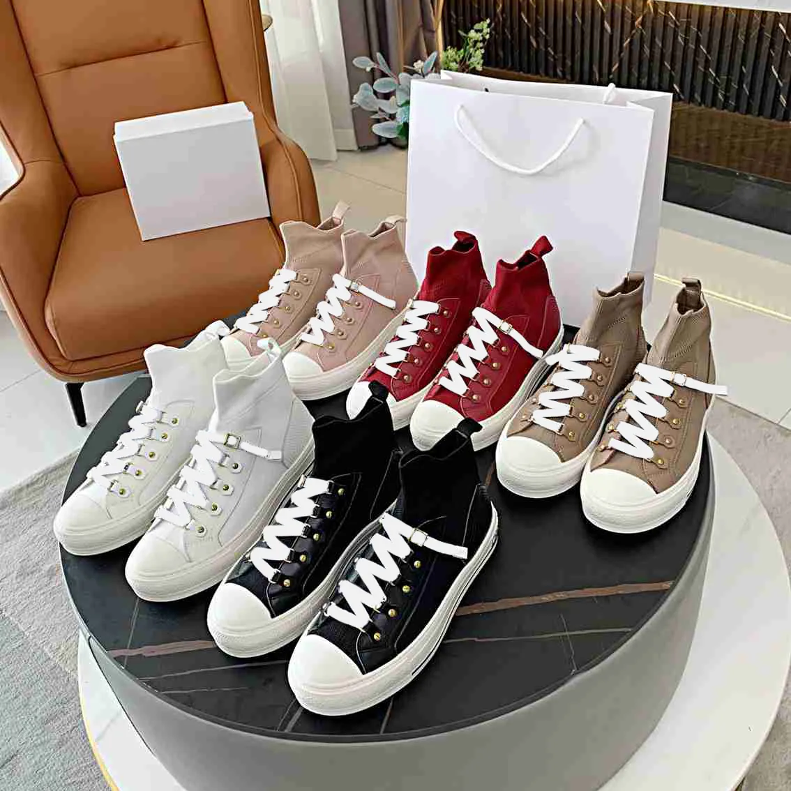 top designer Women knitted socks shoes runners trainers shoe Pairs speed TUP sole woman casual sneakers Luxurys brand sneaker box large size 35-41