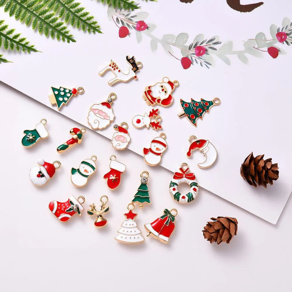 Metal Christmas Charm 10 Pcs/Lot Snowflake Bells Pendant Xmas Ornament Bracelet Necklace Jewelry Hair Accessories Making Clothes Sewing Bags Decoration JY0658