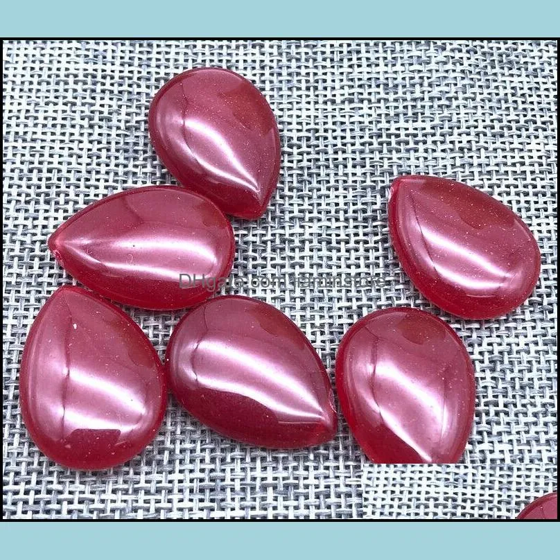 Good Natural Red Jade 18X25 MM Pear Cabochon Loose Gemstone Pendant 10pcs