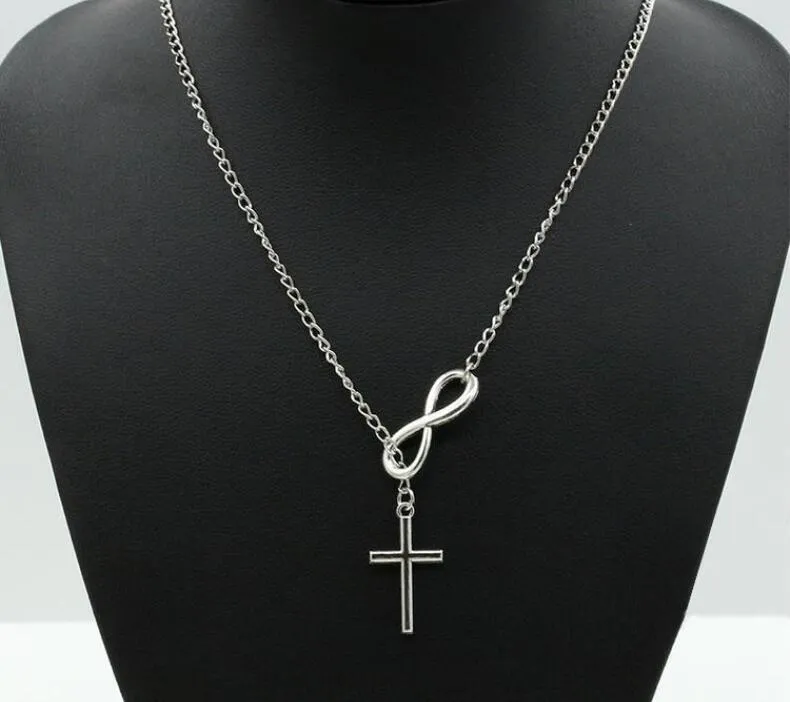 Infinity Cross Hanger Kettingen Bruiloft Evenement 925 Verzilverd Ketting Elegante sieraden voor dames Dames in Bulk