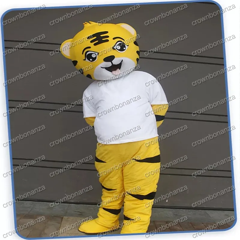 Halloween T-shirt Tiger Mascotte Kostuums Topkwaliteit Stripfiguur Outfits Volwassenen Maat Kerst Carnaval Birthday Party Outdoor Outfit