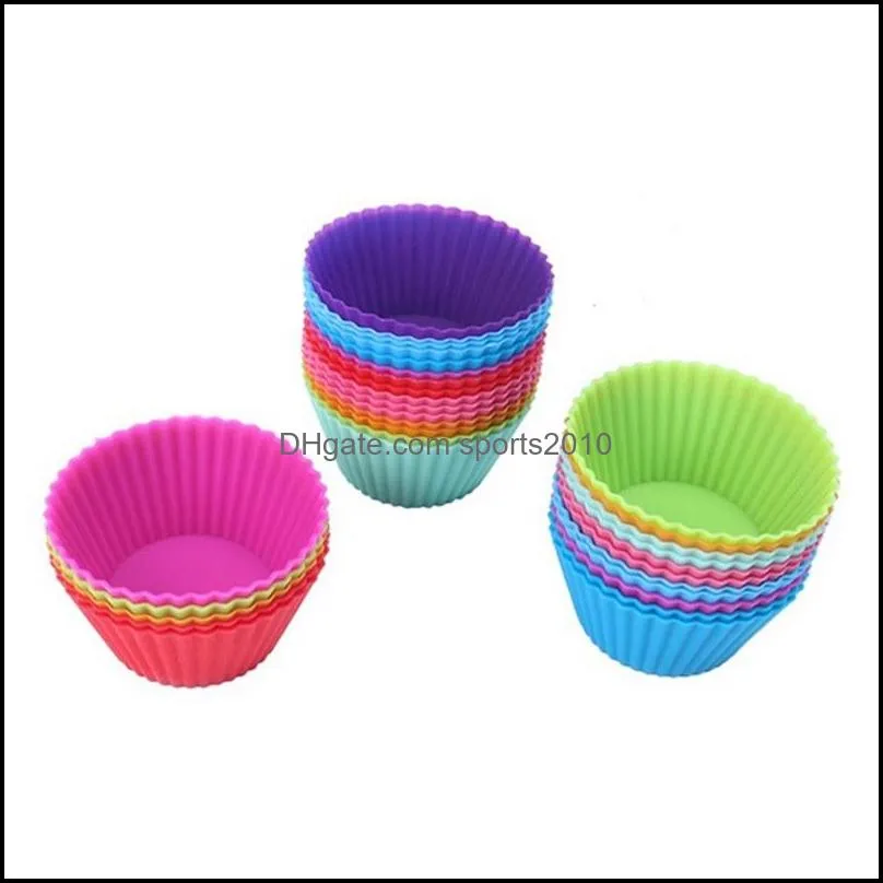 Round shape Silicone Muffin Cupcake Mould Case Bakeware Maker Mold Tray Baking Cup Liner Baking Molds fast shipping