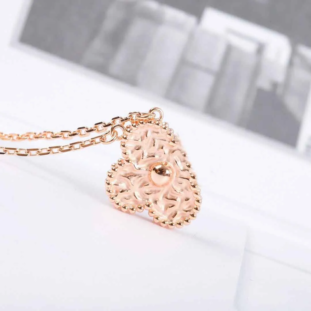 S925 silver special design pendant in 1.5CM flower pendant necklace in 18k rose gold plated for women wedding gift jewelry Free Shipping PS