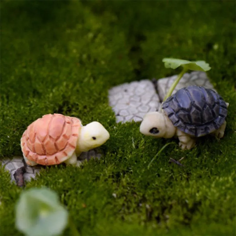 Turtle Fairy Garden Miniature Mini animal Tortoise resin artificial craft bonsai Garden Decoration 2cm DH9675
