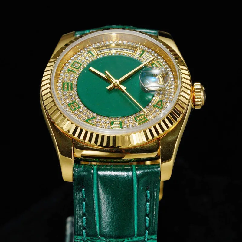 модные часы с нейтральной лентой и бриллиантами, водонепроницаемые часы с автоматическим механизмом диаметром 36 мм для мужчин и женщин242w