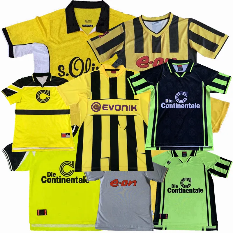 Retro klassieke Borussia voetbalshirts 1995 96 97 98 99 2000 01 02 03 2011 2012 2013 CHAPUISAT Ricken ZORC ROSICKY MOLLER LEWANDOWSKI REUS Dortmund Retro voetbalshirt