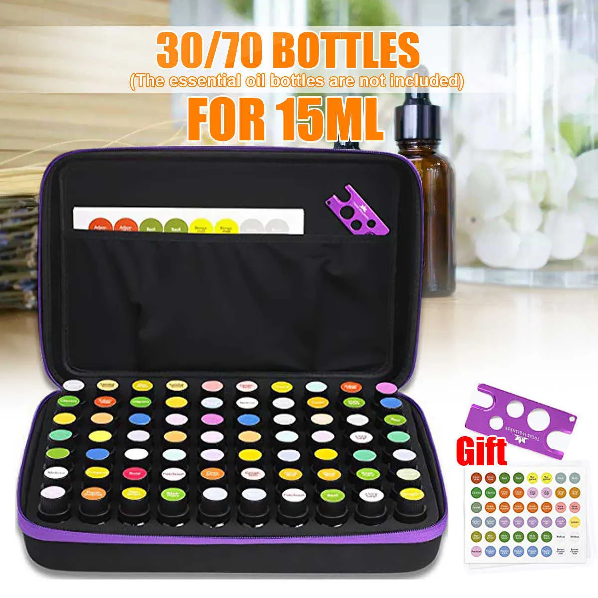 30/70 Bottles Case 15 ML Perfume Essential Oil Box Travel Portable Carrying Holder Nail Polish Storage Bag