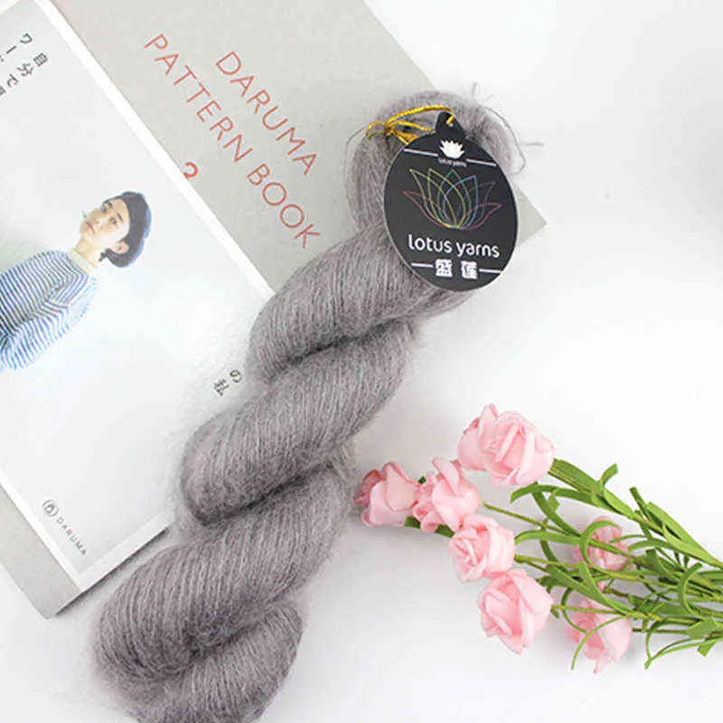 1PC 1*50g hank Silkl Mohair Yarn Crochet Skin-Friendly Baby Wool Thread For Knitting Sweater Shawl Y211129