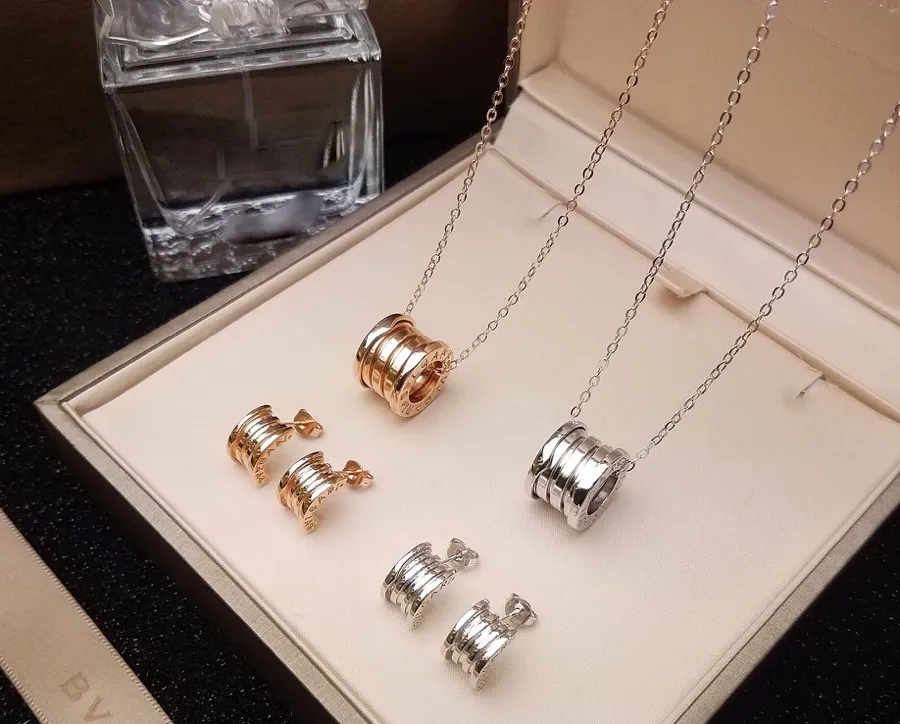 BUIGARI Luxe officiële reproducties Hanger kettingen hoogste kwaliteit messing 18K verguld merk designer oorbellen geavanceerd exquise geschenk