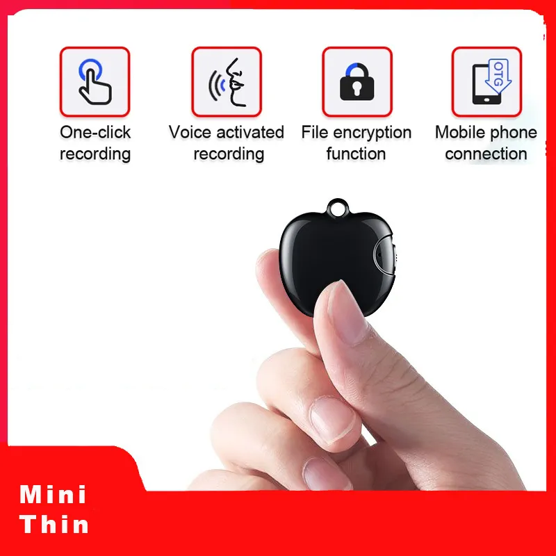 Hängsmycke Mini Digtal Voice Recorder Aktiverad Secret Micro DictAfone OCUTA Professionell liten lyssningsenhet OTG-anslutning