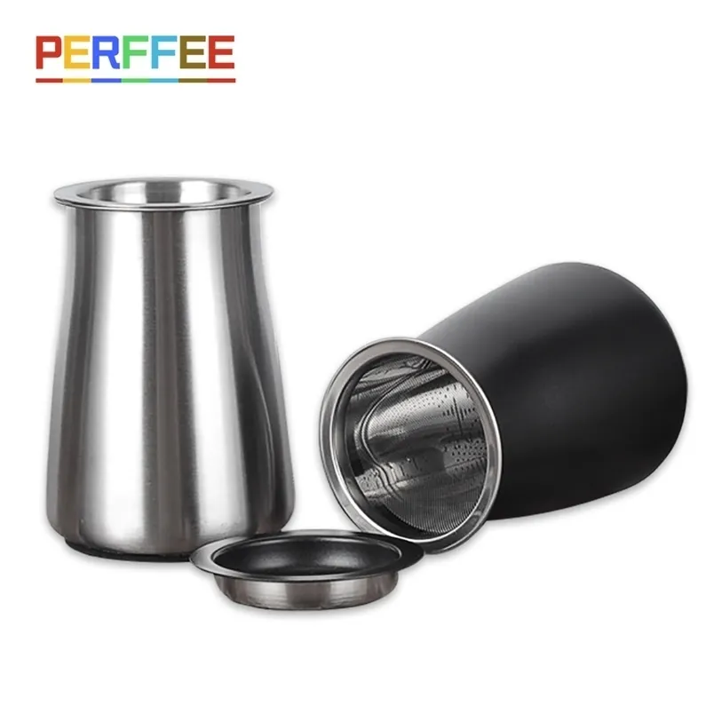 Kaffe siktpulver Sifter Rostfritt stål Fine Mesh Sifting Ground Strinds Filter Cup Tools 211008