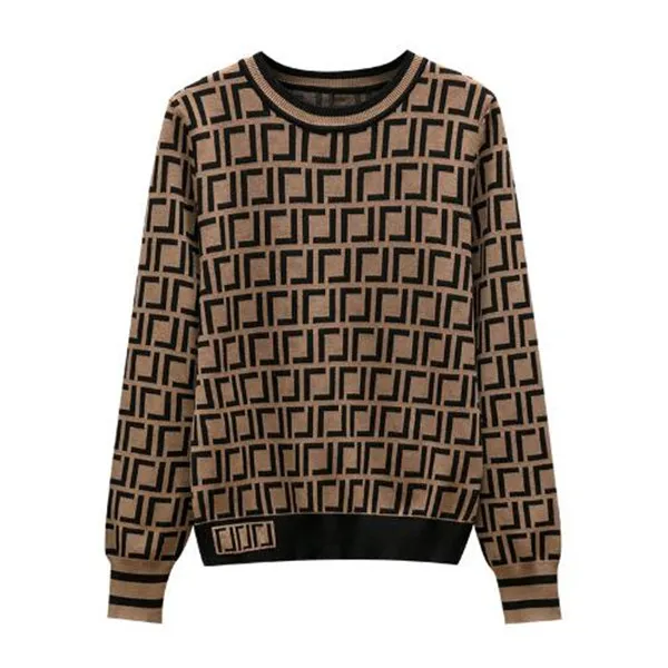 2022 Spring New O-Ceen с длинным рукавом пуловерные свитера девушка студент вязаная рубашка дизайнер Kads Jacquard Weave мода повседневная футболка