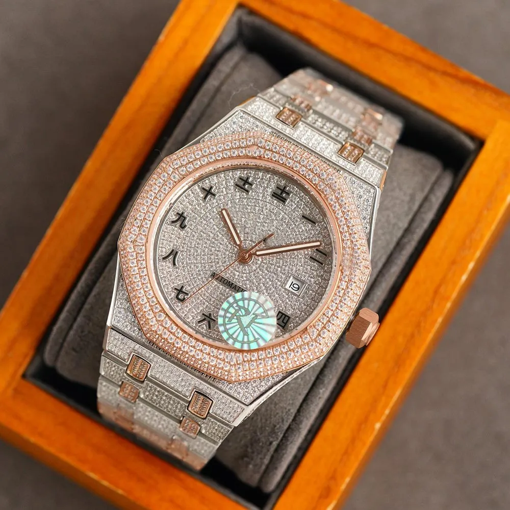 スモールサイズ トップフルダイヤモンドメンズウォッチ自動メカニカルウォッチ40mmダイヤモンドベゼルサファイアファッションビジネス男性腕時計スイミングモントルデラックスaaa 品質 安い購入 短納期と品質 名入れ刺繍無料 腕時計 リストウォッチ Pernudilaw Com