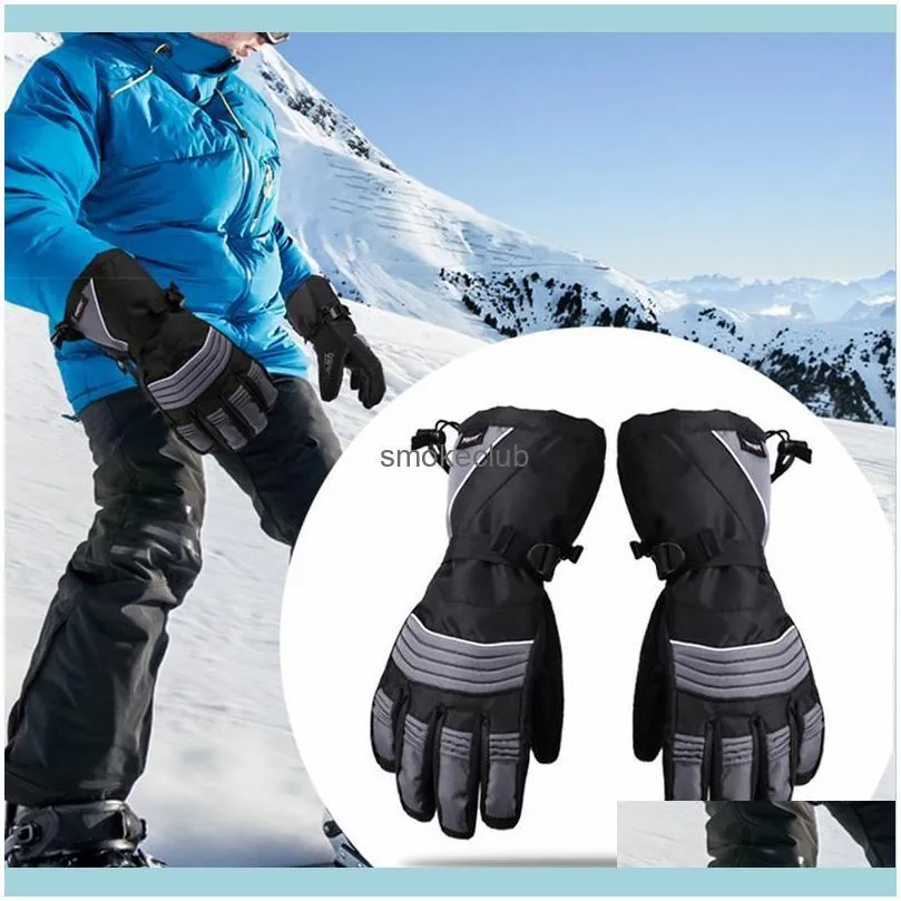 Waterproof Windproof Ski Gloves Winter Velvet Padded Warm Gloves For Men Women Thermal Ski Winter Fleece Waterproof